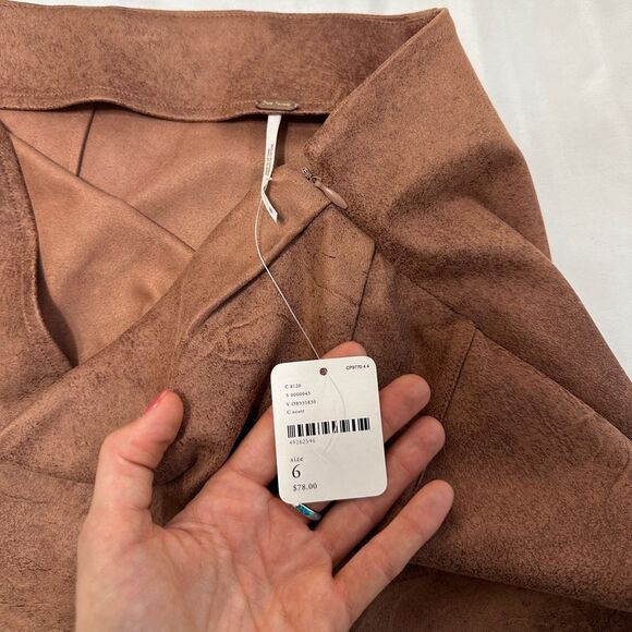 NWT Free People Faux Suede Leather Skirt | Size 6 - Picture 3 of 6